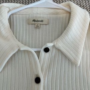 Madewell off white button tee.